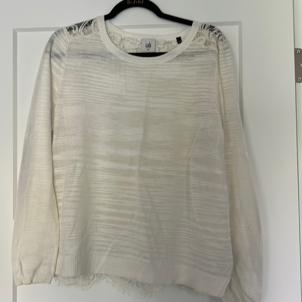 Cabi lace back sweater.